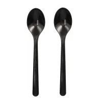 Papstar circulware RESBONSIBLES Mehrweg-Kaffeelöffel, Kunststoff schwarz, 20 St.