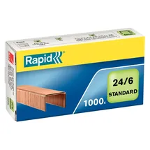 Rapid Heftklammern Standard 24/6, verkupfert 1.000 St./Pack.