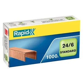 Rapid Heftklammern Standard 24/6, verkupfert 1.000 St./Pack.