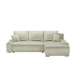 Ecksofa  Draco , beige , Maße (cm): B: 265 H: 97 T: 186