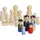 Relaxdays Holzfiguren, 100er Set, Spielfiguren zum Bemalen, Mensch, Familie, Kinder, DIY Krippenfiguren, Deko, Natur