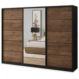 masseno Schwebetürenschrank NATA 270 x 205 x 58 cm Schwarz/Eiche