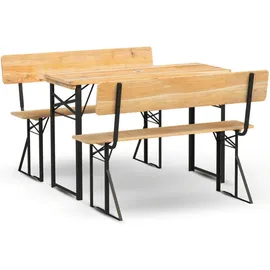 deluke Bierzeltgarnitur, Braun, Holz, Gartenmöbel, Gartenmöbel-Sets