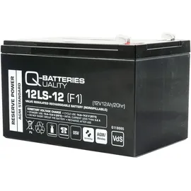 Quality Batteries Q-Batteries 12LS-12 F1 12V 12Ah Blei-Vlies-Akku / AGM VRLA mit VdS