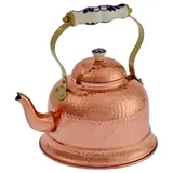 ich-zapfe Wasserkessel, Teekessel - aus Kupfer, Gehämmerte, Mit Porzellangriff, 1,5L