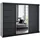 A&J MöbelLand Schiebetürenschrank 200 cm 215 x 215 x 59,5 cm Weiß/Schwarz