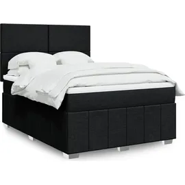 vidaXL Boxspringbett mit Matratze Schwarz 140x200 cm Stoff