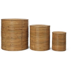 Ferm Living - Column Storage, natürlich gebeizt (3er-Set)