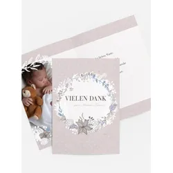 Dankeskarten Geburt selbst gestalten mit Spruch und Fotos im Onlinedesigner bei Meine-Kartenmanufaktur.de