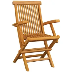 vidaXL Gartenstühle mit Roten Kissen 6 Stk. Massivholz Teak