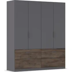 Kleiderschrank RAUCH "Koda", grau (graumetallic, atlantic oak dunkel), B:181cm H:210cm T:54cm, Holzwerkstoff, Schränke, mit symmetrisch angeordneten Schubladen MADE IN GERMANY