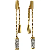 Buckley London Paar Ohrhänger BUCKLEY LONDON "Messing vergoldet mit Kristallen", Damen, Gr. one-size, Messing, gelb (gelb, weiß), Ohrringe