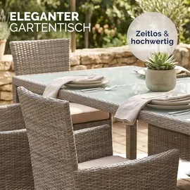 CASARIA Gartentisch 190 x 90 x 75 cm Creme/Schwarz
