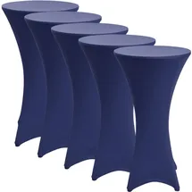 Beautissu Stehtischhusse Stretch Blau Ø 70 cm 5er Set