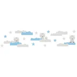 A.S. Création Bordüre Dreamy Bears, glatt, Motiv, abstrakt, naturalistisch, Kindertapete Tapete für Baby- und Kinder Borte Flur Design Wandtapete blau|grau|weiß
