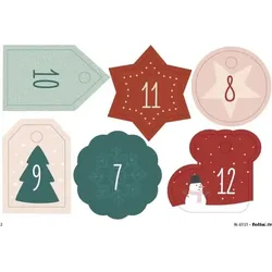 folia Adventskalender-Set 24 Beutel in Juteoptik natur