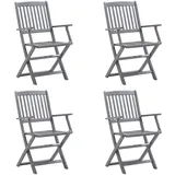 vidaXL Klappbare Gartenstühle 48,7 x 57 x 91 cm beige 4 St.