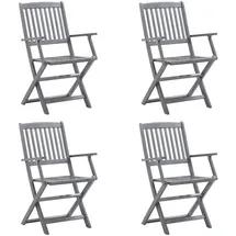 vidaXL Klappbare Gartenstühle 48,7 x 57 x 91 cm beige 4 St.