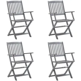 vidaXL Klappbare Gartenstühle 48,7 x 57 x 91 cm beige 4 St.