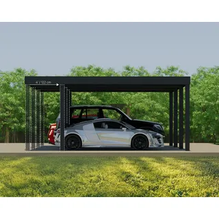 CANOPIA Carport Oslo 6x6 Alu Schwarz 596x607cm