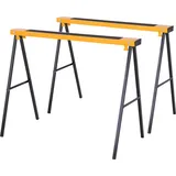 DURHAND 2er-Set Arbeitsbock Sägepferd Klappbar Unterstellbock rutschfest Metall Gelb 99,5 x 50 x 76 cm   Aosom