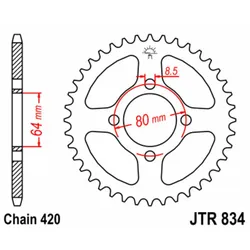 JT SPROCKETS Standard-Stahlkrone 834 - 420