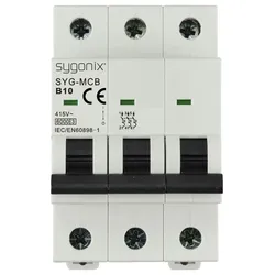 Sygonix SY-6440990 SYG-MCB 3P/B10/6KA Leitungsschutzschalter 3polig 10 A 415 V/AC
