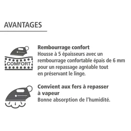 Wenko Bügeltischbezug Air Comfort mit Blitzbüglerzone XL/Universal, für schnelles Bügeln