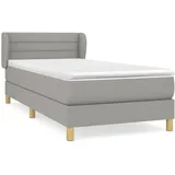 vidaXL Boxspringbett mit Matratze Hellgrau 100x200 cm Stoff - Grau
