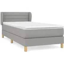 vidaXL Boxspringbett mit Matratze Hellgrau 100x200 cm Stoff - Grau