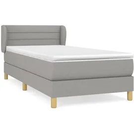 vidaXL Boxspringbett mit Matratze Hellgrau 100x200 cm Stoff - Grau