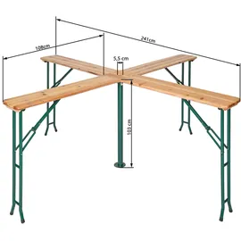 Tectake Quattro Stehtisch 241 x 241 x 103 cm braun klappbar