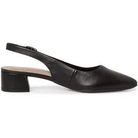 TAMARIS Damen Sling Pump mit Blockabsatz Leder, schwarz, 36 EU
