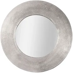 Silberfarbener runder Spiegel 74 cm - Rond Métal Table Passion