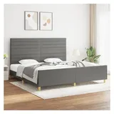 vidaXL Bettgestell 200 x 200 cm Dunkelgrau