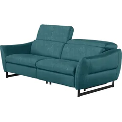 2,5-Sitzer EGOITALIANO "Dafne", blau (teal), B:208cm H:97cm T:108cm, Sofas, mit und ohne elektrischer Relaxfunktion, Kopfteile manuell verstellbar