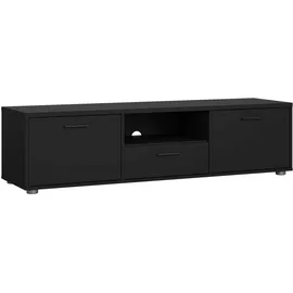 VCM Media TV Tisch 2 Türen 1 Schublade Schwarz Matt.