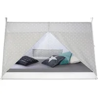 Homestyle4u Kinderbett 90x200 Matratze Tipi Bett Holzbett Weiß, Holz, 208x132x105 cm, Kinder- & Jugendzimmer, Kindermöbel, Kinderbetten, Hausbetten