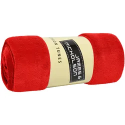 Microfaser Kuscheldecke - Farbe rot - Größe one size