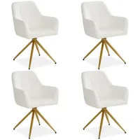 Homestyle4u Polsterstuhl Bouclé beige drehbar 4er Set