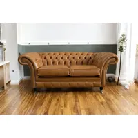 JVmoebel Chesterfield-Sofa Chesterfield Design Luxus Sofa Couch Sitz Garnitur 100% Leder Sofort, Made in Europa braun