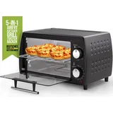 Stillstern Minibackofen (10L) Deutsche Version mit Airfryer-Einsatz, Backblech, Ofenhandschuhe, Rezeptheft, 120 Min. Timer, 800W, Toaster Grill Pizzaofen Mini Backofen ideal für Camping