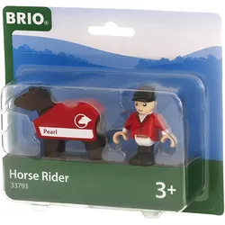 BRIO World 33793 - Pferd mit Reiter, Bauernhof Tiere