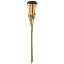 MARELIDA LED Solar Gartenfackel Bambus Fackel simulierter Flammeneffekt 60cm