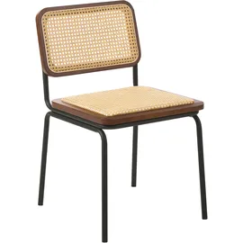 Beliani Esszimmerstuhl Rattan Braun 2er Set