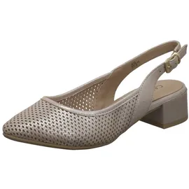 CAPRICE Slingpumps aus Leder mit Blockabsatz, Beige 40.5 EU - 40.5 EU
