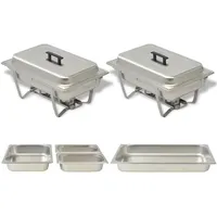 vidaXL Chafing Dish Set 2-tlg. Edelstahl