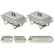 vidaXL Chafing Dish Set 2-tlg. Edelstahl