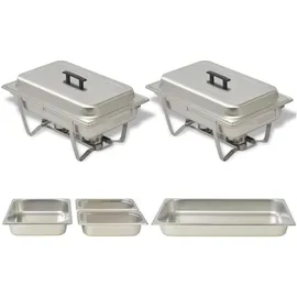 vidaXL Chafing Dish Set 2-tlg. Edelstahl