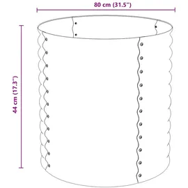 vidaXL Garten-Hochbeet verzinkter Stahl 80 x 80 x 81 cm Grau
